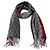 Gucci Sciarpa in cashmere e lana grigia Monogram con striscia rossa e nera - vista 2