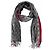 Gucci Sciarpa in cashmere e lana grigia Monogram con striscia rossa e nera - vista 5