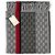 Gucci Sciarpa in cashmere e lana grigia Monogram con striscia rossa e nera - vista 7