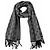 Gucci Écharpe en laine grise Monogram avec franges - vue 2