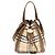 Burberry Borsa a secchiello Bos Taurus in pelle di vitello beige