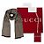 Gucci Sciarpa in lana e seta marrone bicolore stamp: - vista 19