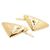 Prada Goldene Haarspange mit Dreiecks-Logo