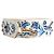 Dolce & Gabbana Tracolla accessorio in pelle con borchie floreali bianco e blu