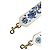 Dolce & Gabbana Tracolla accessorio in pelle con borchie floreali bianco e blu - vista 2