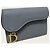 Dior Tarjetero Saddle Bloom con solapa en piel Cloud Blue - vista 3