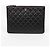 Chanel Classic New Medium Lambskin Clutch Black Silver - vista 2