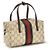Borsa Gucci Mini Boston beige in canvas GG con striscia Web - vista 3