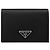 Prada Saffiano Triangle Logo Geldbörse Black Silver QHH
