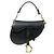 Dior Mini Saddle Bag aus schwarzem Leder