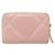 Chanel Portefeuille porte-cartes zippé en agneau rose - vue 2