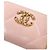 Chanel Portefeuille porte-cartes zippé en agneau rose - vue 4