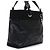 Chanel Borsa Shopper Biarritz MM in pelle e tessuto nera - vista 3