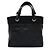Chanel Borsa Shopper Biarritz MM in pelle e tessuto nera - vista 4