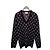 Gucci V-Ausschnitt Wollstrick mit GG Jacquard Diamond Logo