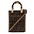 Fendi Mini Borsa a Tracolla Sunshine Jacquard Marrone Scuro