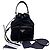 Prada Borsa bucket in nylon con logo triangolare Nero