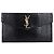 Autre Marque Clutch Envelope Cassandra Monogram com Relevo de Crocodilo e Ferragens Douradas Small