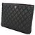 Chanel Clutch Pocket Caviar Plateada Medium - vista 2