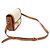 Céline Borsa a tracolla Triomphe Tin in pelle di vitello naturale tessile Tan e White - vista 3