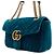 Gucci Borsa a tracolla in velluto matelassé con catena dorata - vista 2