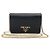 Prada Mini borsa a tracolla con catena WOC in Saffiano nero con lettere