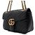 Gucci Borsa a tracolla matelassé chevron nera con catena dorata - vista 3