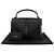 Autre Marque College Medium gesteppte Leder-Schultertasche Black Silver