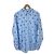 Burberry Camicia oversize a maniche lunghe con stampa logo Archive Knight da uomo - Blu - vista 4