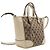 Gucci Picca Borsa Tote a Tracolla in Pelle Bianca e Tela - vista 3