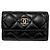 Chanel Tarjetero chapado en oro negro