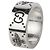 Gucci Breiter Icon Ring mit gravierter Biene in Silver Size