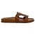 Céline Sandali slide in vitello beige con logo - vista 3