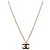 Chanel Black Cubic CC Gold Necklace
