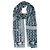 Sciarpa Lanvin in lana blu con motivo geometrico e pois - vista 4