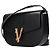 Versace Borsa a tracolla in pelle nera - vista 3