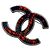 Spilla Chanel in tweed con logo CC - vista 3