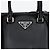 Prada Bolso Tote Pequeño de Piel Cepillada con Logotipo Triangle Negro - vista 2