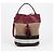 Burberry Borsa a secchiello a tracolla in tela House Check Medium Burgundy - vista 2