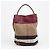 Burberry Borsa a secchiello a tracolla in tela House Check Medium Burgundy - vista 4