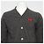 Comme Des Garcons Grauer Wollcardigan mit rotem Herz-Patch für Herren - Ansicht 2