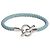 Hermès Bracciale in pelle intrecciata con dettaglio lucchetto Silver Blue