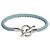 Hermès Bracciale in pelle intrecciata con dettaglio lucchetto Silver Blue - vista 2