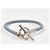 Hermès Bracciale in pelle intrecciata con dettaglio lucchetto Silver Blue - vista 4