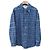 Thom Browne Giacca camicia in tweed denim blu