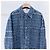 Thom Browne Giacca camicia in tweed denim blu - vista 2