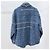 Thom Browne Giacca camicia in tweed denim blu - vista 4