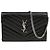 Autre Marque Borsa a Tracolla Wallet Envelope Chain Grand De Poudre Leather Black Silver