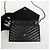 Autre Marque Borsa a Tracolla Wallet Envelope Chain Grand De Poudre Leather Black Silver - vista 15