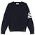 Thom Browne Cotton Crepe Milano Stitch Pullover Navy